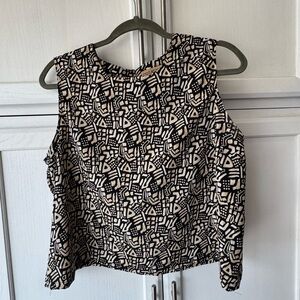 Notations Black and Cream Patterned Blouse
